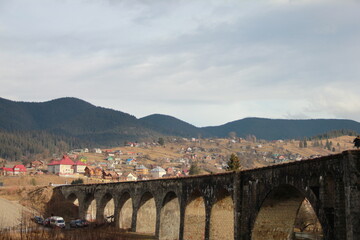 Viaduct in the village of Vorokhta in the Carpathians