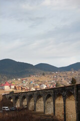 Viaduct in the village of Vorokhta in the Carpathians