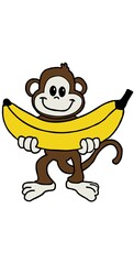 monkey with banana