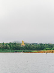 the historic site with the natural background it is a landmark and unseen Thailand at Sangkhla Buri District, Kanchanaburi province, Thailand's