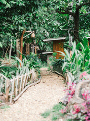 Corridor with the forest environment