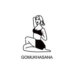 Gomukhasana Pose Yoga Composition
