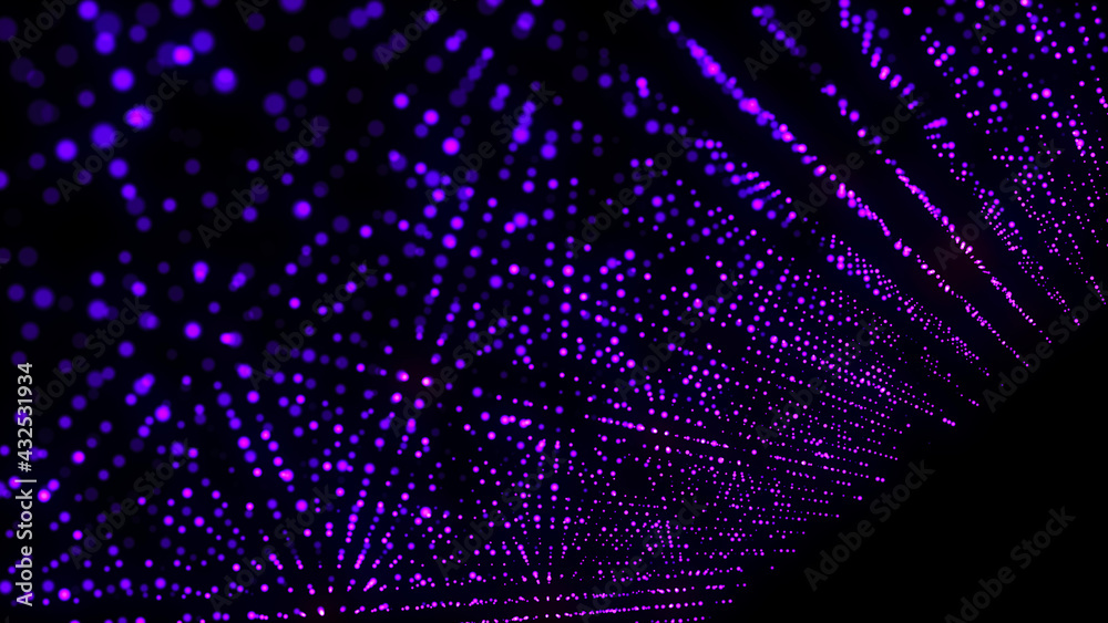Poster Abstract digital background. Big data code matrix. 3d rendering.