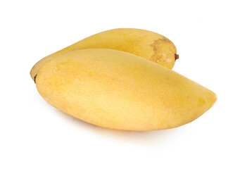 Fresh yellow mango isolated on white background.
