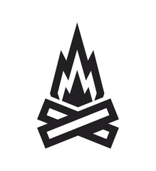 Vector campfire icon. Bonfire logo template