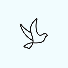 abstract swallow bird logo. swift bird icon