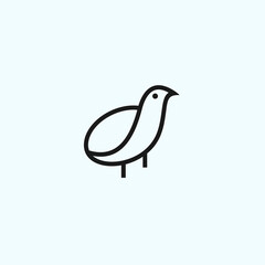 abstract quail logo. bird icon