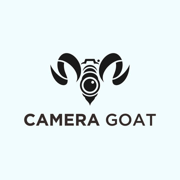 abstract goat logo. camera icon