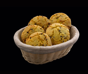 Cookies whit chocolat in a basket