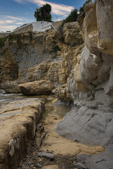 Fototapeta na wymiar Rocky coastline landscape. Tourism in Alicante, Spain