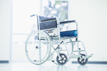 Fototapeta na wymiar Close-up Empty wheelchair in the Hospital.