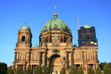 Fototapeta na wymiar West facade of Berlin Cathedral by day. Germany, Europe.