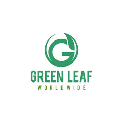Green ecology logo vector icon illustration, Abstract Green Leaf Logo design vector template