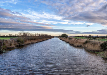 River Huntspill in North Somerset in England.