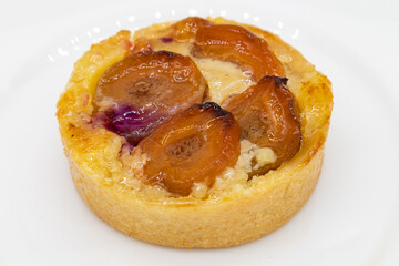 Delicious Peach Tart with a White Background