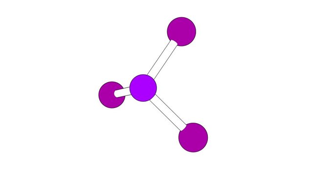 360&ordm; realistic 3D view of Phosphorus Triiodide as a seamless loop over a white opaque background with alpha mask. Also called phosphorous triiodide and phosphorus(iii) iodide.