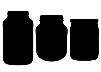 Preservation jars in the set. Vector image.