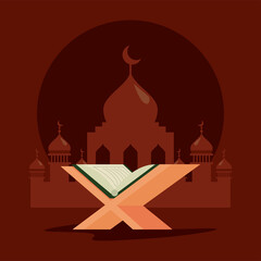 mosque and quran book