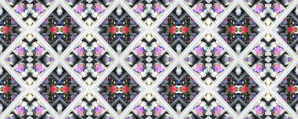 Ikat Asian Element. Multicolor Seamless