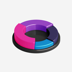 3d chart infographic icon isolated