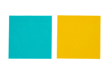 Colorful note papers on a white background. Isolated.