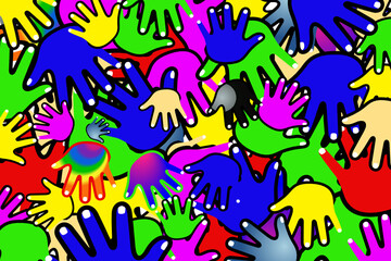 Fototapeta na wymiar Collection of Colorful hand icons. Modern symbol of people Icon. hand shape designs