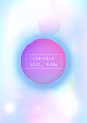 Bauhaus background with liquid shapes. Dynamic holographic fluid