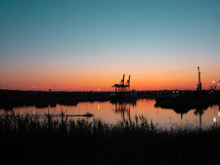 Naklejka premium Landscape of a port area