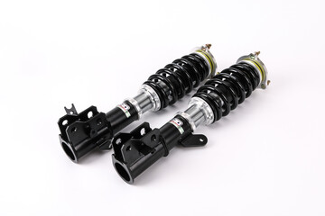 Auto parts, Shock absorber, spring, Damper, stainless steel, car parts - obrazy, fototapety, plakaty