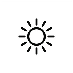 Sun icon vector. Brightness Icon vector on white background.