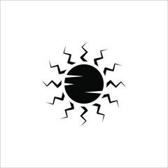 Sun icon vector. Brightness Icon vector on white background.