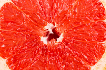 sliced red grapefruit