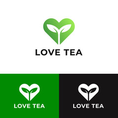 Tea love elegant logo design