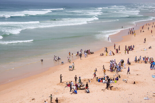 Vista a&eacute;rea de las playas de Yoff en Dakar, Senegal