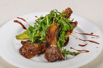 Grilled rack of lamb barbeque