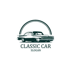 Classic car logo 1 vector