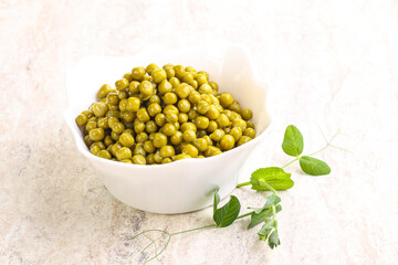 Marinated Green peas in the bowl
