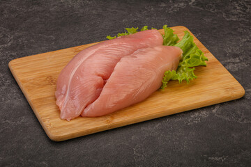 Raw turkey breast for cooking