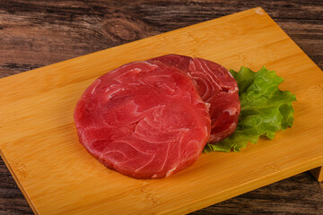 Raw tuna steak for grill