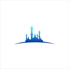 creative mosque and ramadan logo design vector template