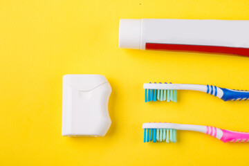 toothbrush and toothpaste close-up. dental care