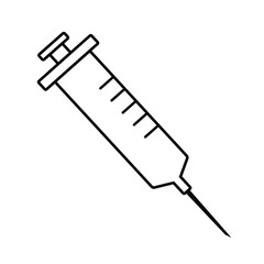 Thin line syringe icon vector image. Royalty-free.
