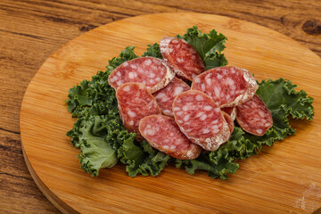 Iberian pork Fuet sausage slices