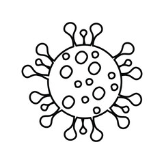 Thin line virus icon vector image. Royalty-free.
