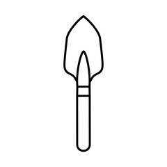 Garden spade, simple icon isolated on white background. Garden tools, household plot, agricultural work. Gardening, housekeeping. Template, logo for banners, websites and printing. Vector illustration