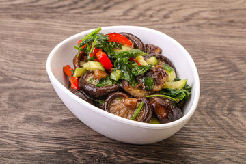 Marinated shiitake mushrooms with herbs
