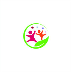 kids play logo design vector template
