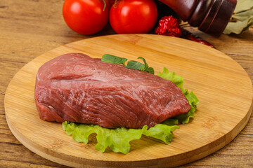 Raw beef piece for cooking