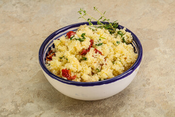 Vegetarian uisine - couscous with vegetables