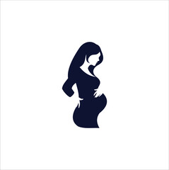 pregnant woman logo design vector template
